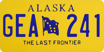 AK license plate GEA241
