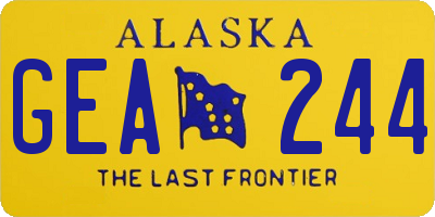 AK license plate GEA244