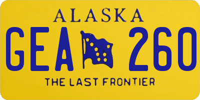 AK license plate GEA260