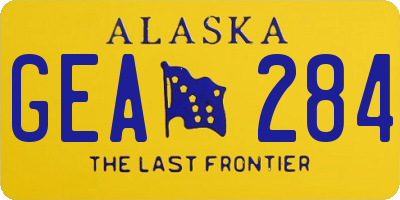 AK license plate GEA284