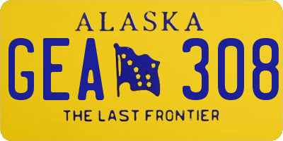AK license plate GEA308