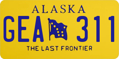 AK license plate GEA311