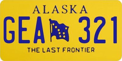 AK license plate GEA321
