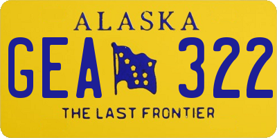 AK license plate GEA322