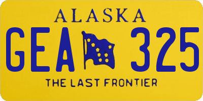 AK license plate GEA325
