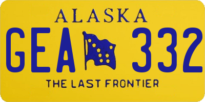 AK license plate GEA332