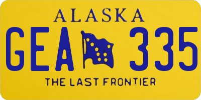 AK license plate GEA335
