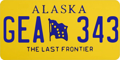 AK license plate GEA343