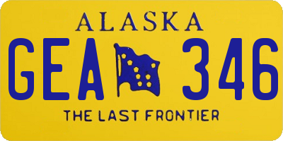 AK license plate GEA346