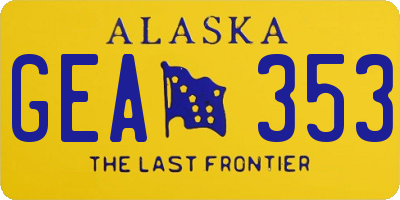 AK license plate GEA353