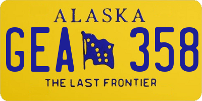 AK license plate GEA358