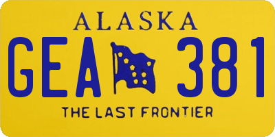 AK license plate GEA381