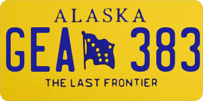 AK license plate GEA383