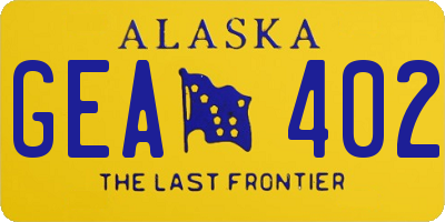 AK license plate GEA402