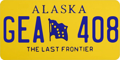 AK license plate GEA408