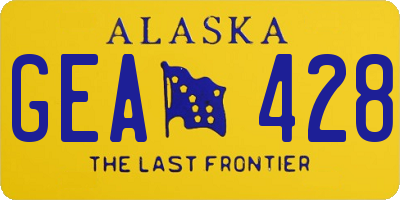 AK license plate GEA428