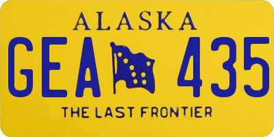 AK license plate GEA435