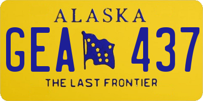 AK license plate GEA437