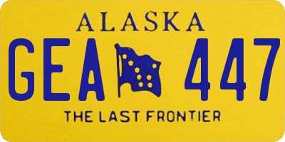 AK license plate GEA447
