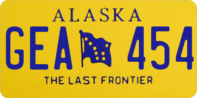 AK license plate GEA454