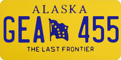 AK license plate GEA455