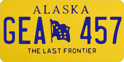 AK license plate GEA457