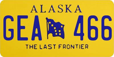 AK license plate GEA466