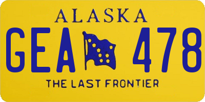 AK license plate GEA478
