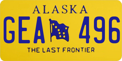 AK license plate GEA496