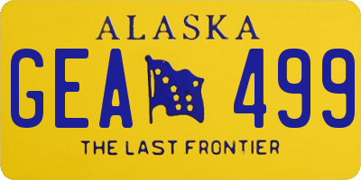AK license plate GEA499