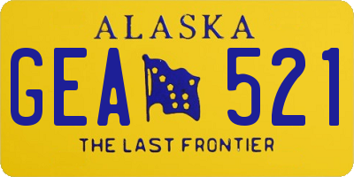 AK license plate GEA521