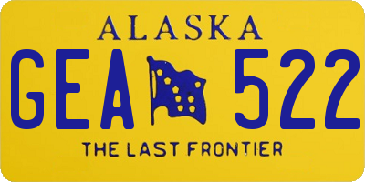 AK license plate GEA522
