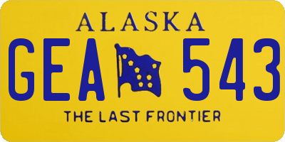 AK license plate GEA543