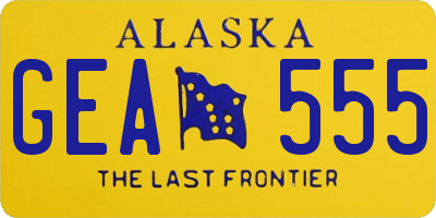 AK license plate GEA555