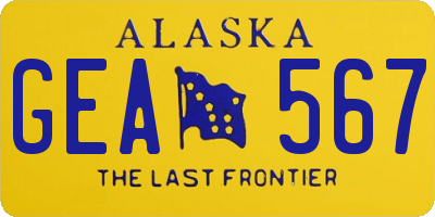 AK license plate GEA567