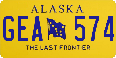 AK license plate GEA574