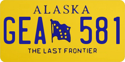 AK license plate GEA581