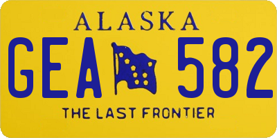 AK license plate GEA582