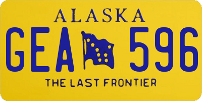 AK license plate GEA596