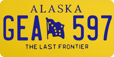 AK license plate GEA597