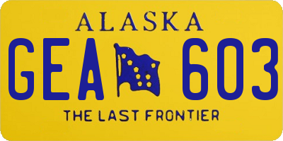AK license plate GEA603