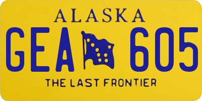 AK license plate GEA605