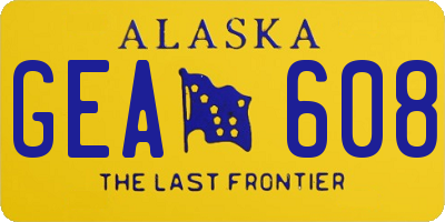 AK license plate GEA608