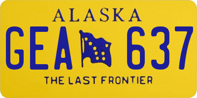 AK license plate GEA637