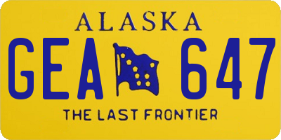AK license plate GEA647
