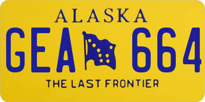 AK license plate GEA664