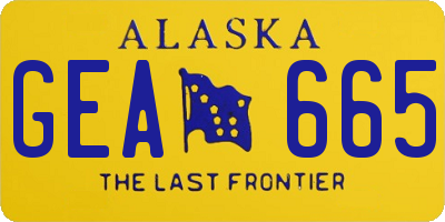 AK license plate GEA665