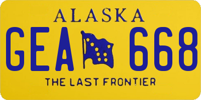 AK license plate GEA668