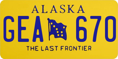 AK license plate GEA670