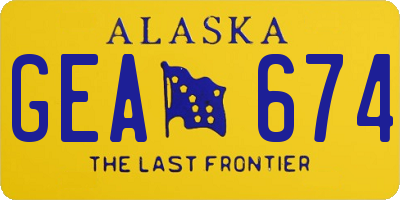 AK license plate GEA674